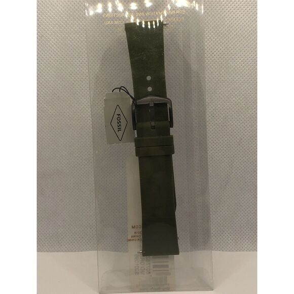 Fossil Watch Band Replacement 2 Piece In Packaging S201099 Green Rubber PY36 - Picture 1 of 6